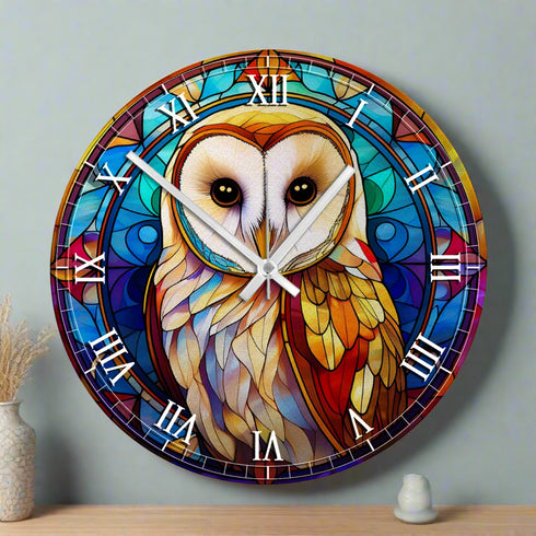 Bernadette Barn Owl Suncatcher Effect Clock